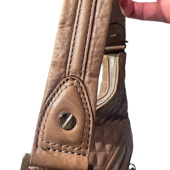 Vintage Y2K L.A.M.B By Gwen Stefani Hobo Bag Cool Tan Super Soft Quilted Leather - Picture 8 of 11